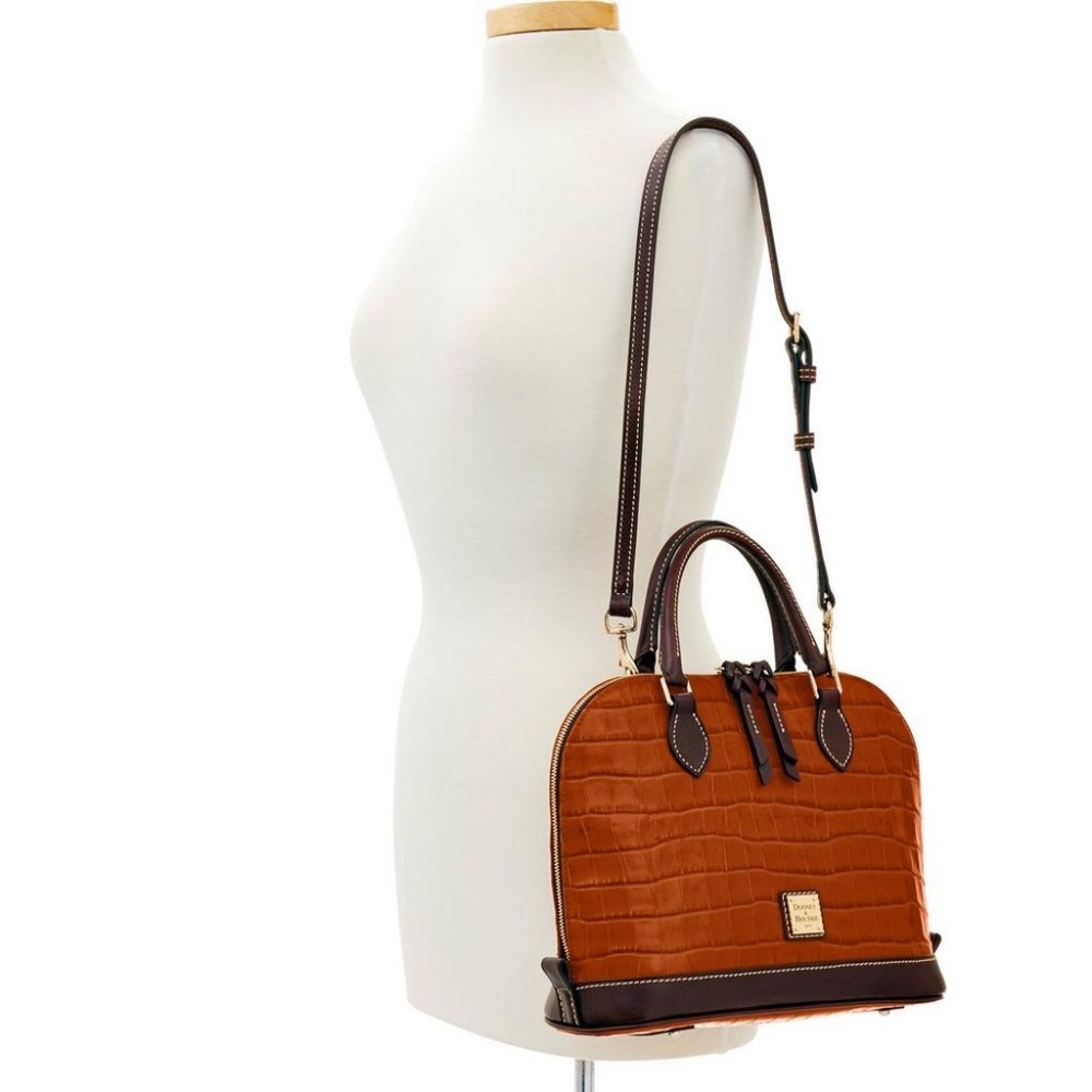 ✨NEW✨Dooney & Bourke OAKDALE ZIP ZIP Satchel - COGNAC - Picture 16 of 16